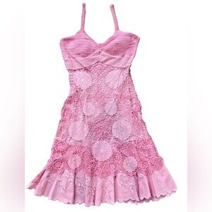 Pink Crochet Sue Wong Dress
